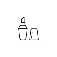 Beauty and cosmetics concept. Outline symbol suitable for web sites, advertisement, web sites etc. Editable stroke. Line icon of lipstick for makeup in conical tube vector