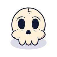 Vector illustration of cute cartoon skeleton with big oval eyes and teeth. High quality picture suitable for web design, mobile gaming, books, advertisements