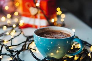 cup of coffee on the table photo