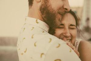 beautiful couple in the city photo