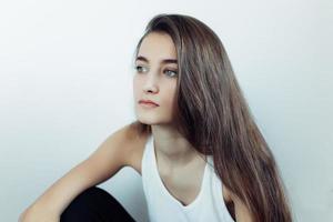 Young beautiful woman modeling photo