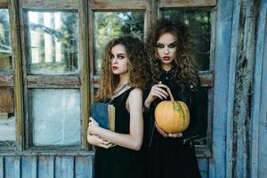 two vintage women as witches photo