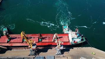 aerial view of terminal in port photo