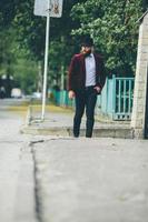 rich man with a beard, thinking about business photo