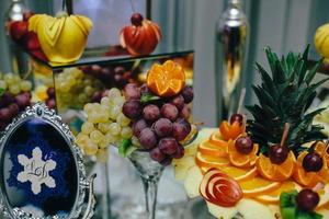 buffet with tropical fruit photo