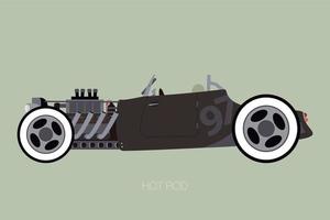 hot rod, side view of car, automobile, motor vehicle vector