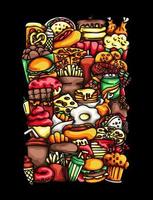 FOOD DOODLE ILLUSTRATION vector