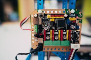 Electronic circuit board with processor and wires photo