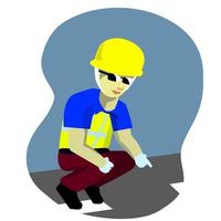 clipart de trabajadores, capataz de construcción de carreteras para diseño web, folleto, volante, etc. vector