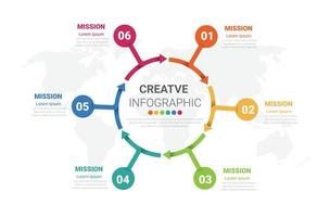 infographics design with numbers 6 option. vector