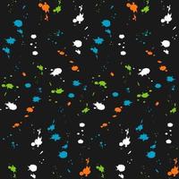 Ink splash seamless vector pattern isolated on black background. Design for use backdrop wrapping paper all over textile fabric print and others