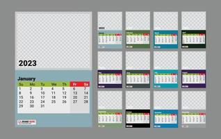 2023 calendar design template vector