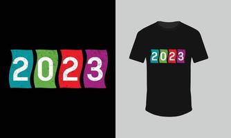 diseño de camiseta feliz año nuevo 2023 vector