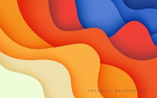 abstract colorful dynamic wavy layers papercut style background. eps10 vector