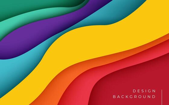 fondo de capas superpuestas onduladas de corte de papel colorido abstracto. eps10 vector