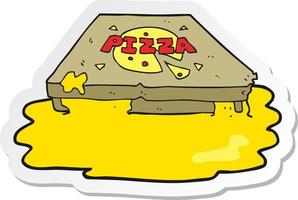 sticker of a cartoon pizza vector