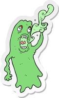 sticker of a cartoon ghost vector