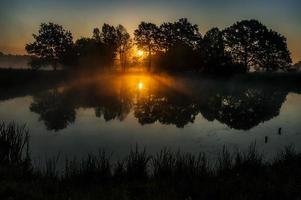 Dawned near pond photo