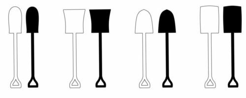 shovel icon set isolated on white background.shovel icon set with different style vector