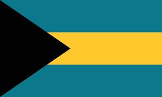 la bandera nacional de la ilustración de vector de bahamas. bandera de la mancomunidad de las bahamas con color exacto