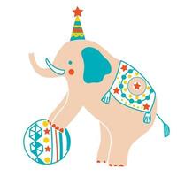 cute circus elephant vector