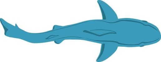 Great shark. Shark top view. Vector illustration in flat or cartoon style