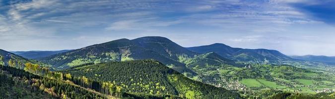 Panorama Beskydy mountains photo