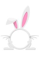 Avatar frame rabbit or hare, animal round template for game. vector