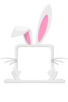 Avatar frame rabbit or hare, animal round template for game. vector