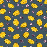 Carambola. Fruit seamless pattern with Carambola. Design for fabric, textile, wallpaper, packaging. vector