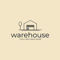 outline warehouse logo vector icon illustration