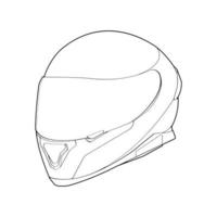 casco de plantilla de cara completa, ilustración de vector de casco de arte de línea, vector de arte de línea, vector de casco