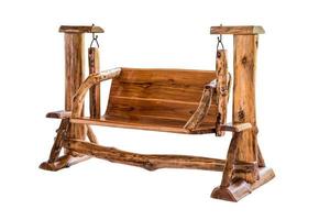 Wooden swing bench. photo