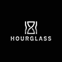 silver hourglass logo design vector