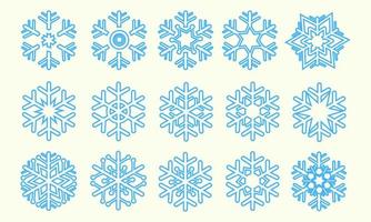 colección de iconos de copos de nieve de navidad vector