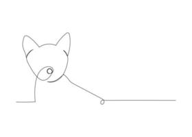 Continuous line drawing of a cute cat. Minimalism art. vector