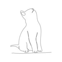 dibujo de línea continua de un lindo gato. arte minimalista. vector