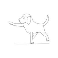 dibujo de línea continua de un perro lindo. arte minimalista. vector