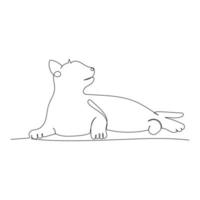 Continuous line drawing of a cute cat. Minimalism art. vector