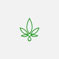 logotipo de cbd diseño de logotipo de cannabis verde vector