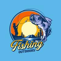 Fishing outdoor vector illustration