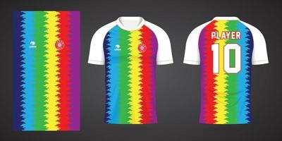 colorful football jersey sport design template vector