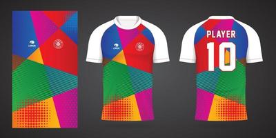 colorful football jersey sport design template vector