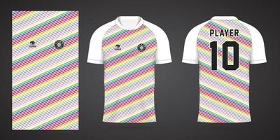 plantilla de diseño de deporte de camiseta de fútbol colorido vector