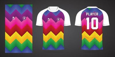 colorful football jersey sport design template vector