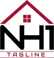 NH 1 initials real estate free vector