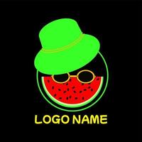 Melon with hat Logo pro vector