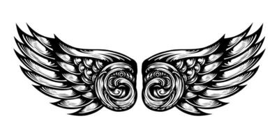 Logo angel wing tattoo design vector