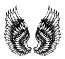 vector de diseño de tatuaje de ala de ángel de logotipo