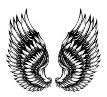 Logo angel wing tattoo design vector